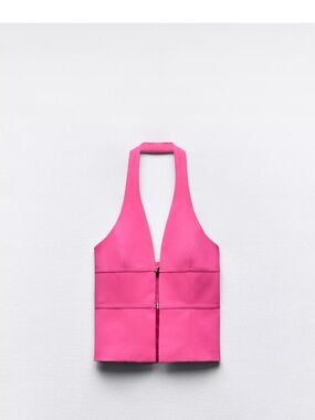 Zara Hot Pink Halter Top